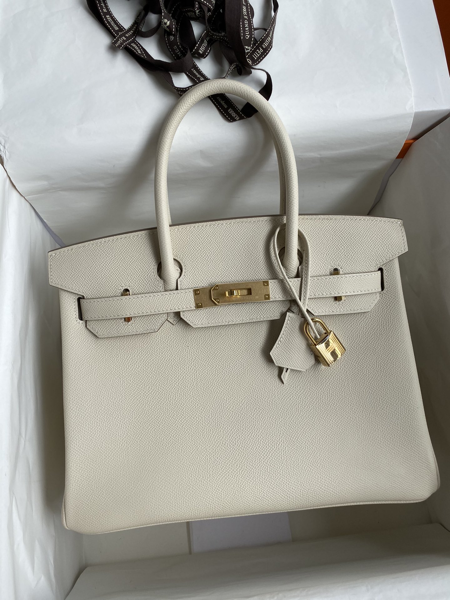 Hermes Birkin 30CM Epsom Leather Handbag Beton